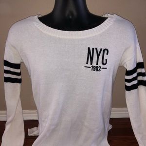 White “NYC” Oversized Sweater